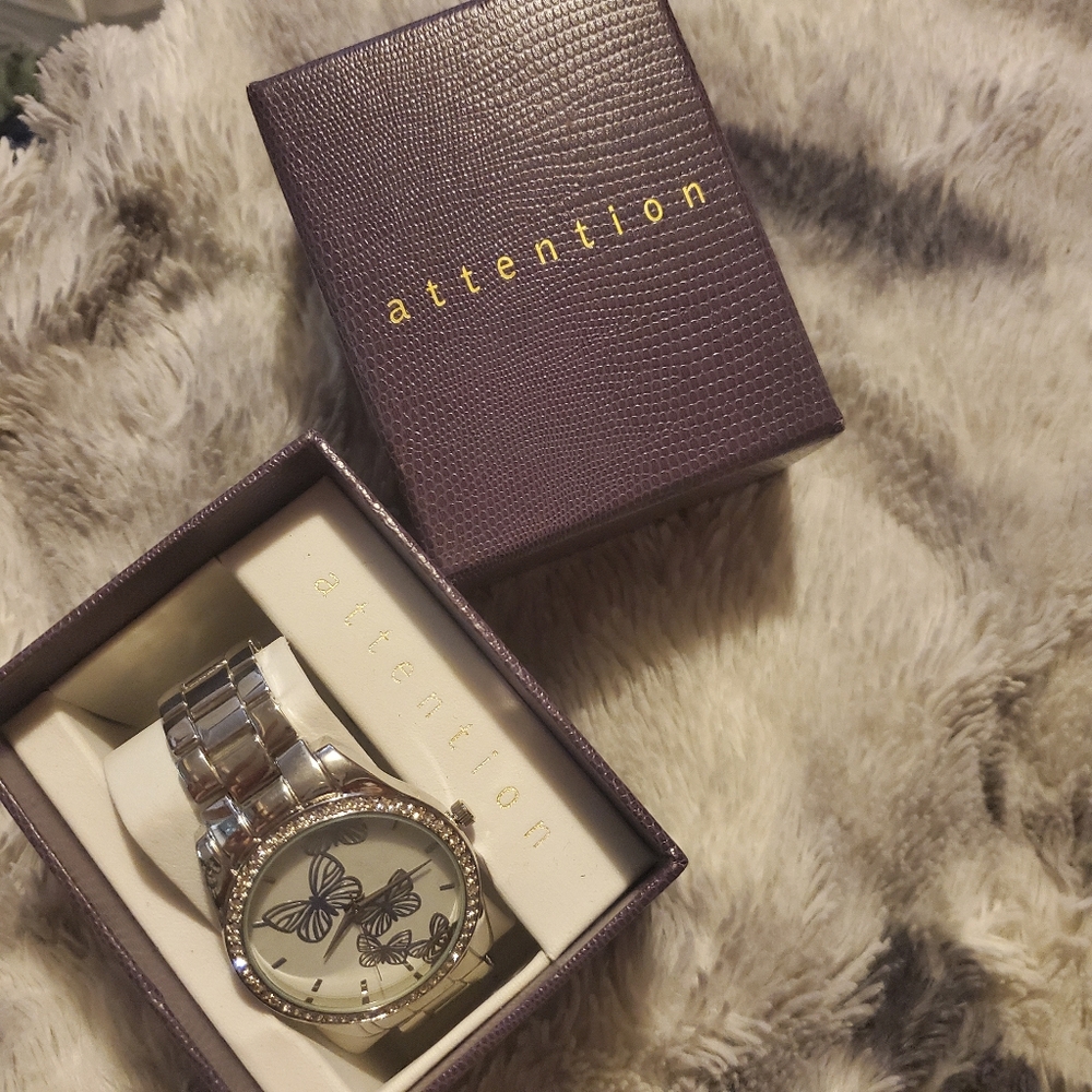 Silver Butterfly watch